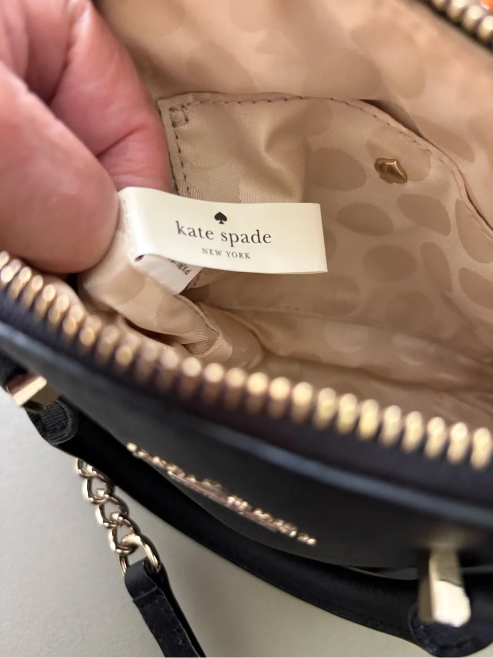 Kate Spade Small Black Leather Dome Satchel